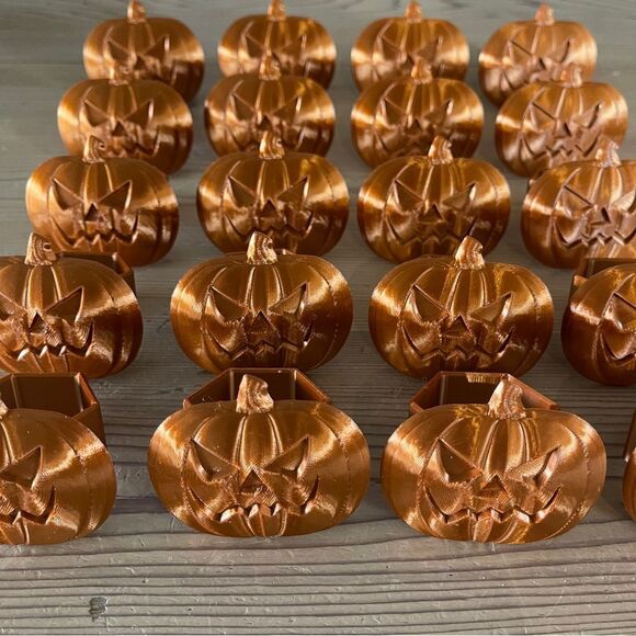 Hallowe'en Copper Coloured Hexagon Napkin Rings with Jack-o'-Lantern – Set of 20 - Picture 8 of 9